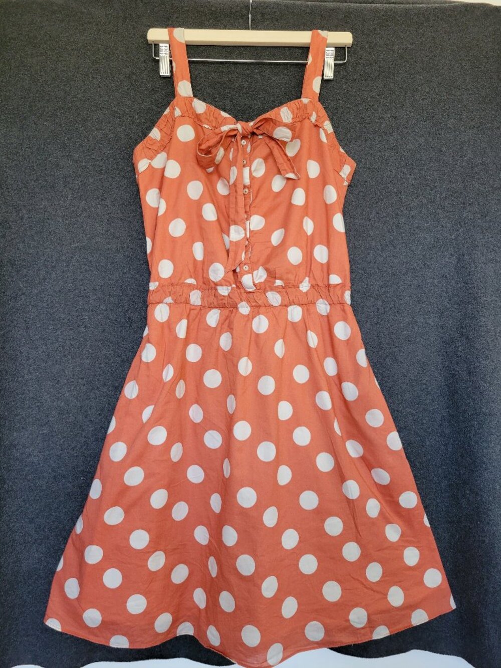Marc By Marc Jacobs Orange White Polka Dot Cotton Retro Sundress M Picnic